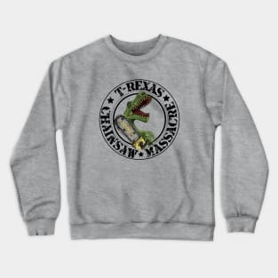 T-rex, T-rexas chainsaw massacre, dinosaur horror Crewneck Sweatshirt